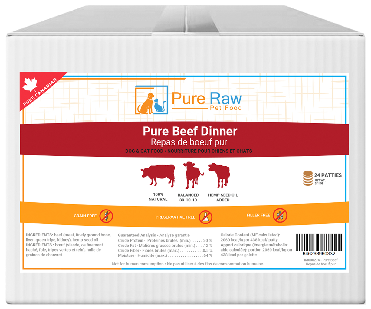 PR 24 Pure beef Dehydrated Dog Treats - Turkey - Front