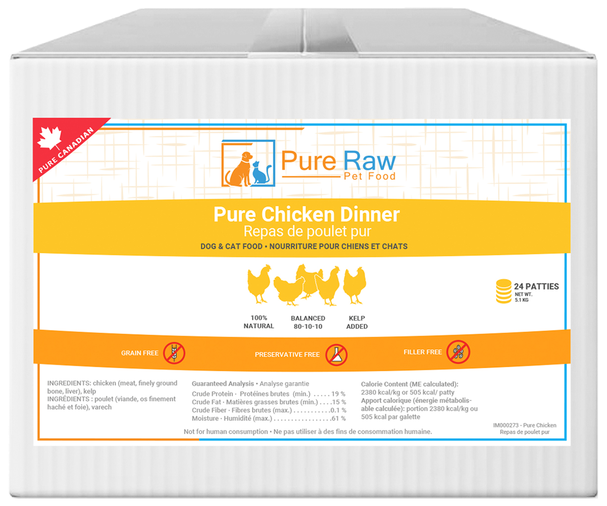 PR 24 Pure chicken blend Dehydrated Dog Treats - Turkey - Front