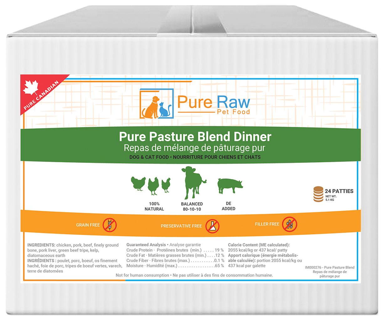 PR 24 Pure pasture blend Dehydrated Dog Treats - Turkey - Front