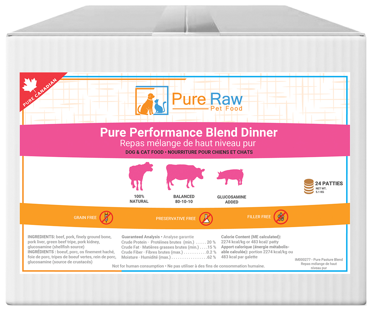 PR 24 Pure performance blend Dehydrated Dog Treats - Turkey - Front